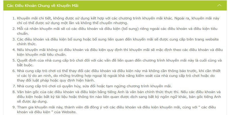 Những điều cần chú ý khi sử dụng điều khoản W88